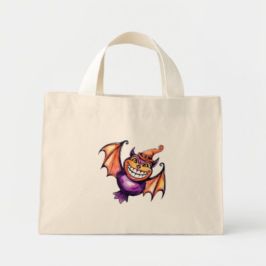 De lachende vleermuis mini tote bag (Voorkant)