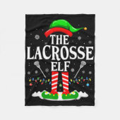 De Lacrosse Elf Grappig Matching Xmas Lacrosse Chr Fleece Deken (Voorkant)