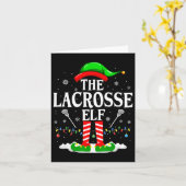 De Lacrosse Elf Grappig Matching Xmas Lacrosse Chr Kaart (Gele Bloem)