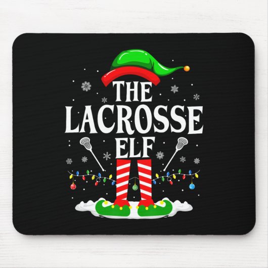 De Lacrosse Elf Grappig Matching Xmas Lacrosse Chr Muismat (Voorkant)