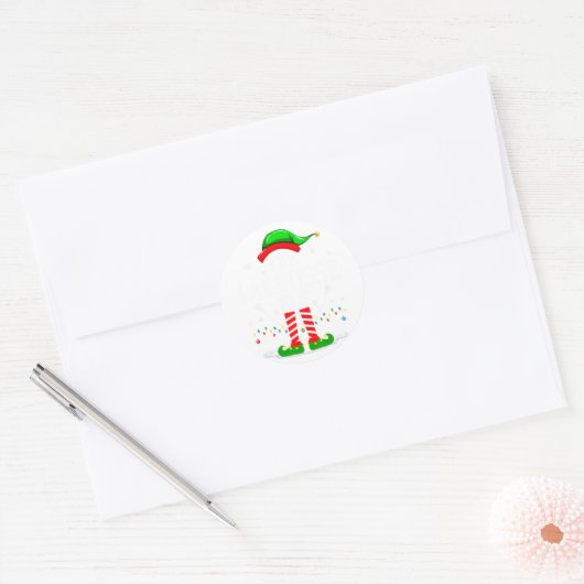 De Lacrosse Elf Grappig Matching Xmas Lacrosse Chr Ronde Sticker (Envelop)