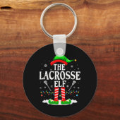 De Lacrosse Elf Grappig Matching Xmas Lacrosse Chr Sleutelhanger (Voorkant)