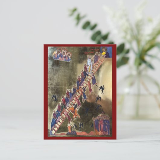 De ladder van de goddelijke beklimming icoon briefkaart (Staand voorkant)