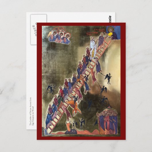 De ladder van de goddelijke beklimming icoon briefkaart (Voorkant / Achterkant)