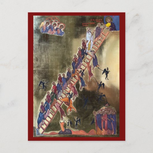 De ladder van de goddelijke beklimming icoon briefkaart (Voorkant)