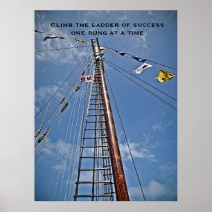 De Ladder van de motivatie druk van het Succes bek Poster