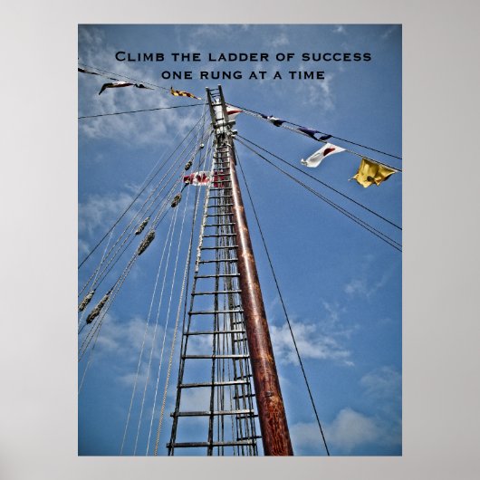 De Ladder van de motivatie druk van het Succes bek Poster (Voorkant)