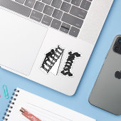 De Ladder van Succes Beklimmen Sticker (Laptop met iPhone)