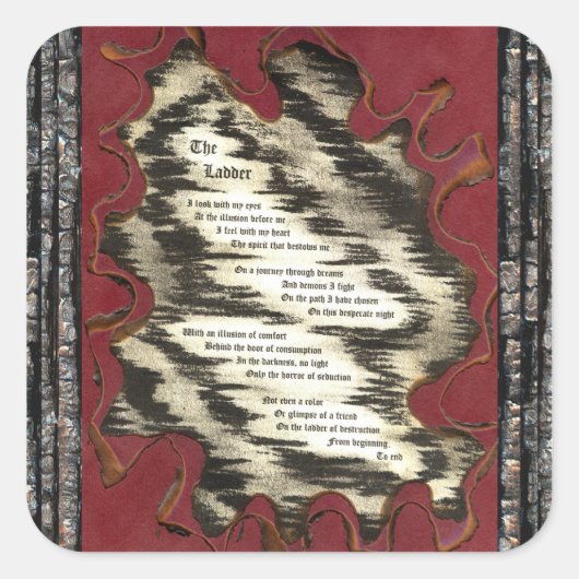 De Ladder Vierkante Sticker (Voorkant)