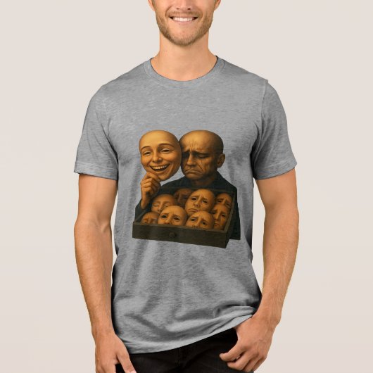 De lade van gezichten Tri-Blend shirt (Voorkant)