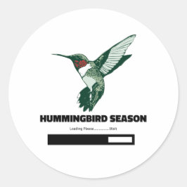 De lading van het vogelseizoen Wacht even. Ronde Sticker