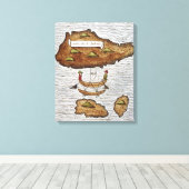 DE LADRONE-EILANDEN CANVAS AFDRUK (Insitu (Houten vloer))