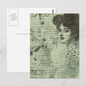 De Lady Mixed Media Grunge Collage Briefkaart (Voorkant / Achterkant)