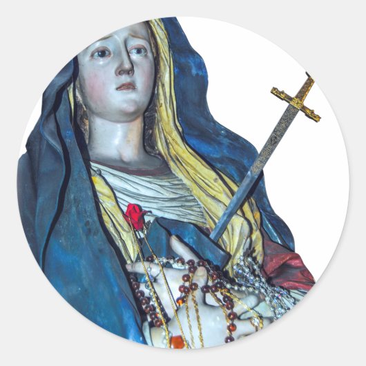 De Lady of Sorrows Classic Ronde Sticker (Voorkant)