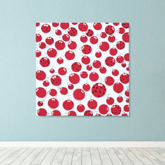 De Ladybug Shindig Canvas Afdruk (Insitu (Houten vloer))