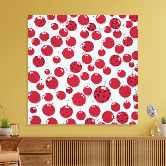 De Ladybug Shindig Canvas Afdruk (Insitu (Woonkamer))