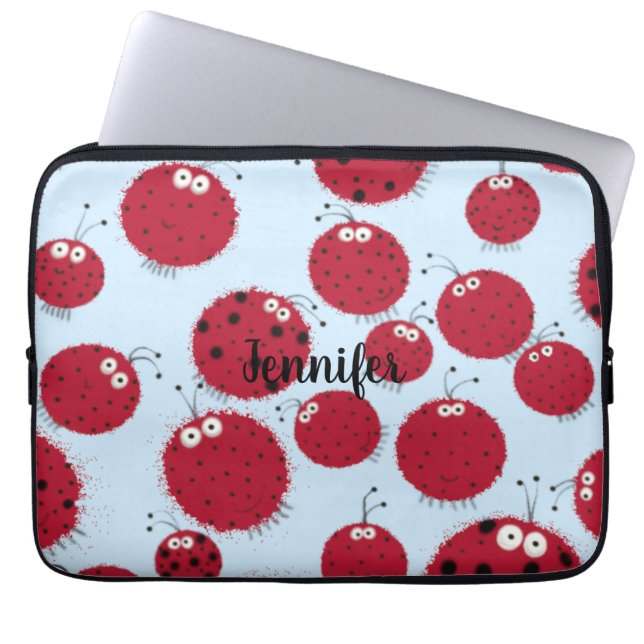 De Ladybug Shindig Laptop Sleeve (Voorkant)