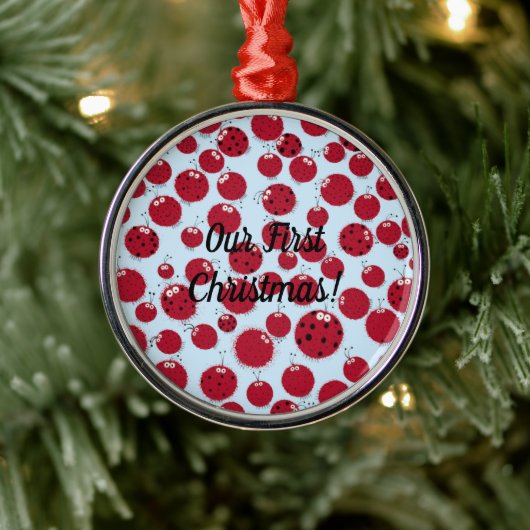 De Ladybug Shindig Metalen Ornament (Boom)