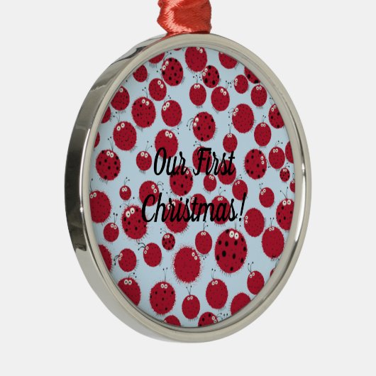 De Ladybug Shindig Metalen Ornament (Rechts)