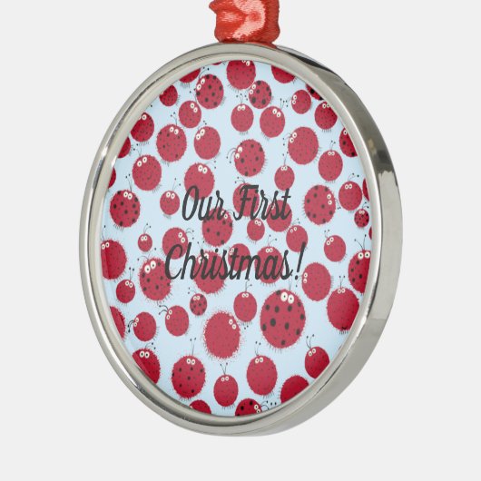 De Ladybug Shindig Metalen Ornament (Links)