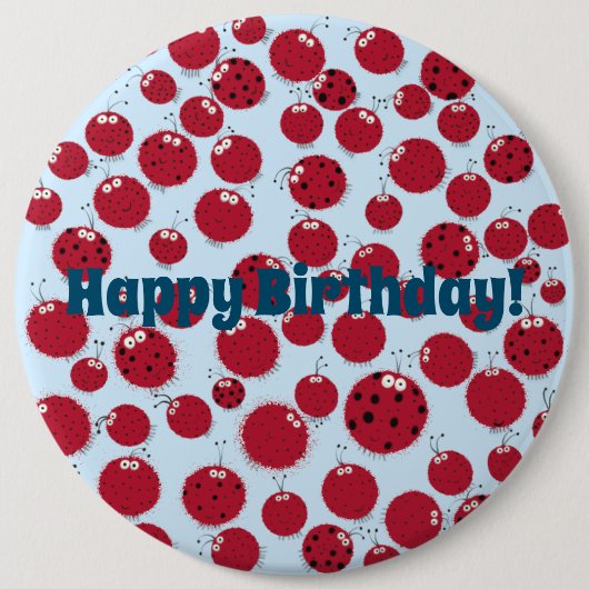 De Ladybug Shindig Ronde Button 6,0 Cm (Voorkant)