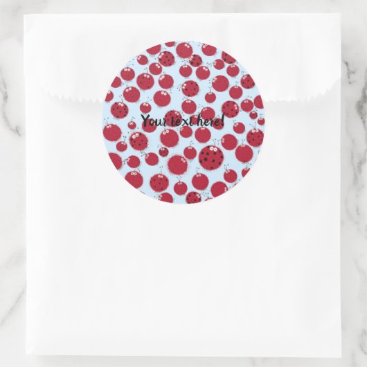 De Ladybug Shindig Ronde Sticker (Tas)