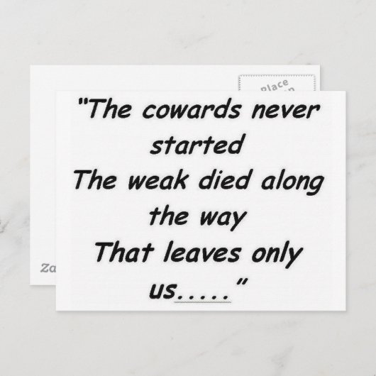 De lafaards zijn nooit begonnen briefkaart (Voorkant / Achterkant)