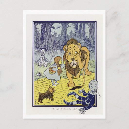 De laffe leeuwentovenaar van Oz Briefkaart (Voorkant)