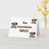 DE LAGE, JOY/FUN-CONGRATULATIONS TRIPLETS KAART (Gele Bloem)