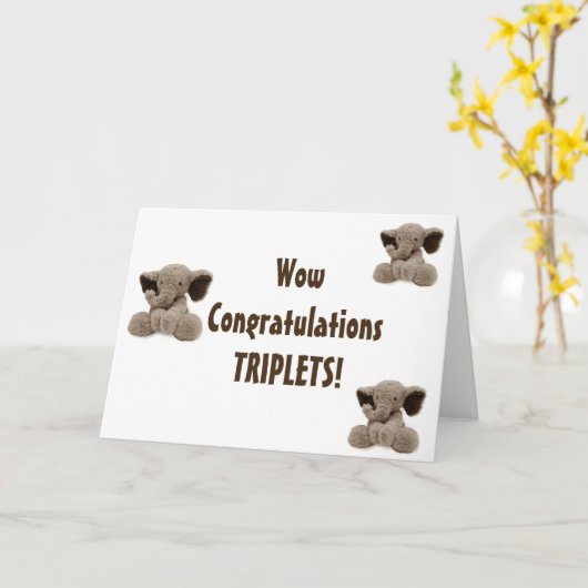 DE LAGE, JOY/FUN-CONGRATULATIONS TRIPLETS KAART (Gele Bloem)