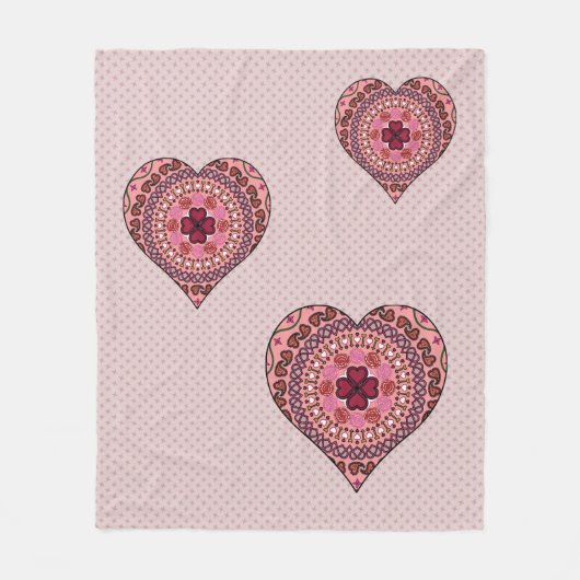 De lagen van de Heart Fleece Blanket Deken (Voorkant)