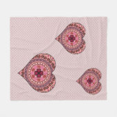 De lagen van de Heart Fleece Blanket Deken (Voorkant (Horizontaal))