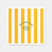 De Lake Club Custom Crest Geel Nautische Streep Servet (Voorkant)