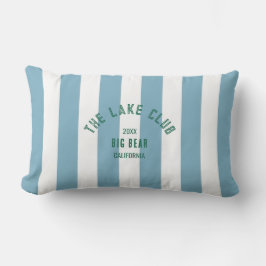 De Lake Club Green Crest Blue Nautical Stripe Buitenkussen