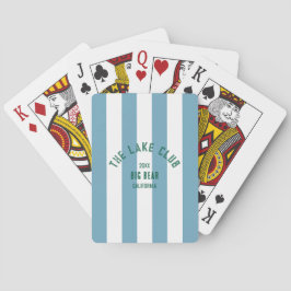 De Lake Club Green Crest Blue Nautical Stripe Pokerkaarten
