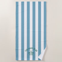 De Lake Club Green Crest Blue Nautical Stripe