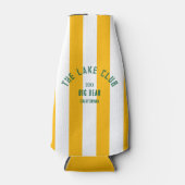 De Lake Club Green Crest Yellow Nautical Stripe Flesjeskoeler (Voorkant)