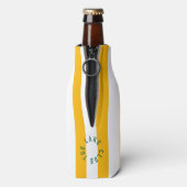 De Lake Club Green Crest Yellow Nautical Stripe Flesjeskoeler (Fles Achterkant)