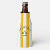 De Lake Club Green Crest Yellow Nautical Stripe Flesjeskoeler (Fles Voorkant)