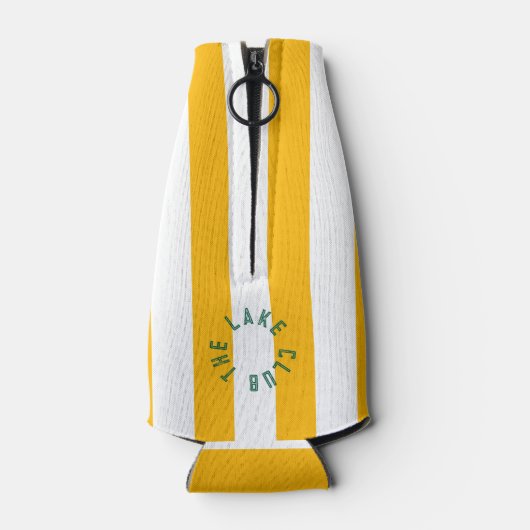 De Lake Club Green Crest Yellow Nautical Stripe Flesjeskoeler (Achterkant)