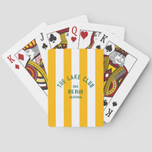 De Lake Club Green Crest Yellow Nautical Stripe Pokerkaarten