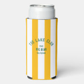 De Lake Club Green Crest Yellow Nautical Stripe Seltzer Blikjeskoeler (Seltzer Achterkant)