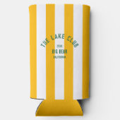 De Lake Club Green Crest Yellow Nautical Stripe Seltzer Blikjeskoeler (Achterkant)