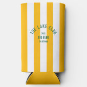 De Lake Club Green Crest Yellow Nautical Stripe Seltzer Blikjeskoeler (Voorkant)