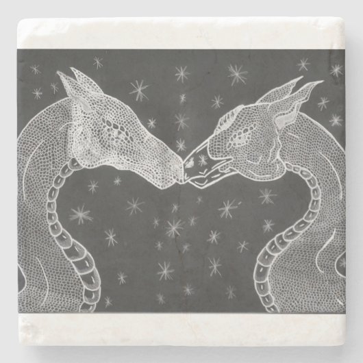 De lakens ( twee dragons ) Coster Stenen Onderzetter (Voorkant)