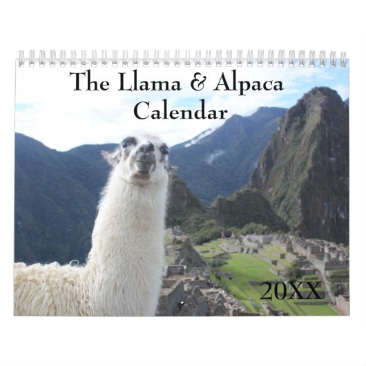 De lama en alpaca elk jaar op maat kalender (Hoes)