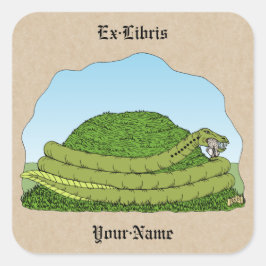 De Lambton Worm Bookplate Vierkante Sticker