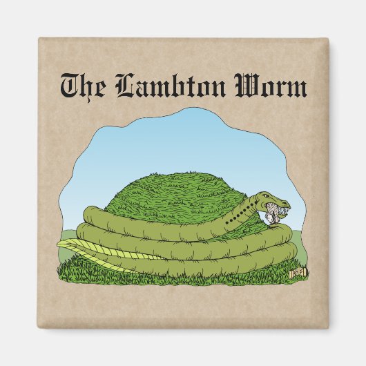 De Lambton Worm Magneet (Voorkant)