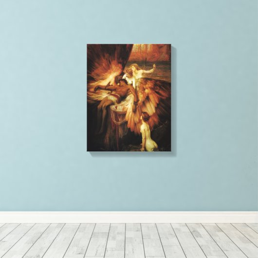 De Lament voor Icarus Canvas Afdruk (Insitu (Houten vloer))