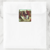 De Lamentatie over de dode Christus Vierkante Sticker (Tas)